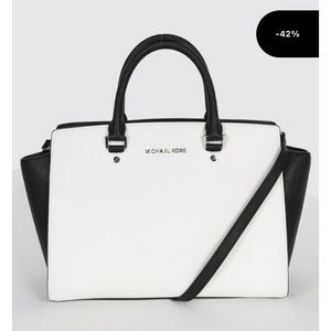 Michael Kors Selma Black and White Satchel